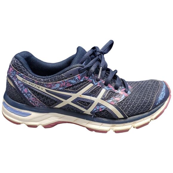 Asics Gel-Excite 4 Running‎ Sneakers Women Size 7 Navy Synthetic Low Top Lace-up - Picture 1 of 16